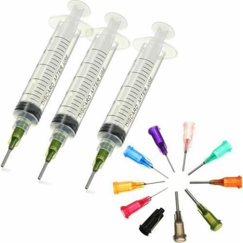 10CC Syringe SMT SMD PCB Solder Paste Adhesive Glue Liquid Dispenser W/ Needles