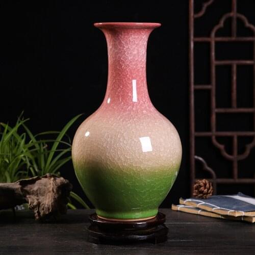 2021 New China Jingdezhen Handmade Ceramic Cracked Glazed Jade Vase