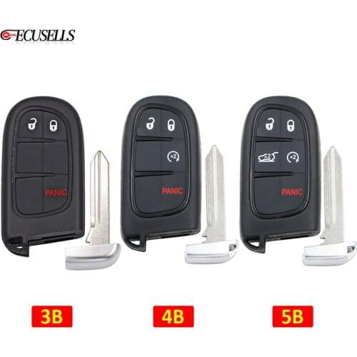 3/4/5 Button Remote Smart Car Key Shell Case Housing FCC ID GQ4-54T for Jeep Cherokee 2014-2018 for RAM 1500 2500 3500 2013-2017