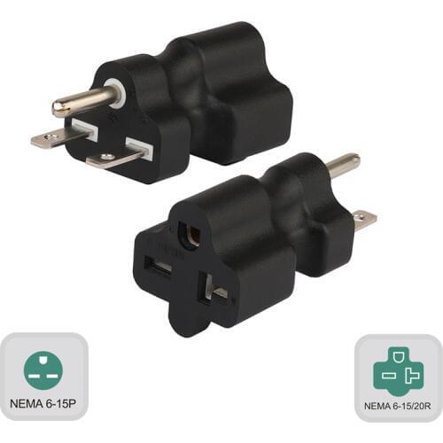 Two In One US Nema 6-15P TO 6-15R AC Power Adapter US 6-15P TO 6-20R Connector Converter Male To Female Socket Conversion Plug