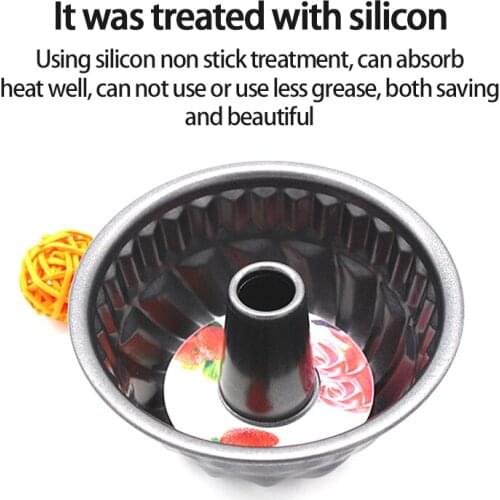 Nonstick Fluted Tube Cake Pan Kitchen Baking Dish Donut Baking Pan Silicone Cake Pan Round Large Muffin Bakeware Baking Tools