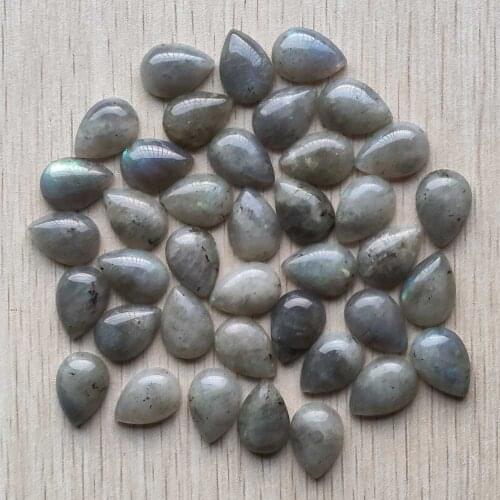 Wholesale 50pcs/lot good quality natural labradorite stone water drop cabochon Beads for jewelry making DIY beads free shipping