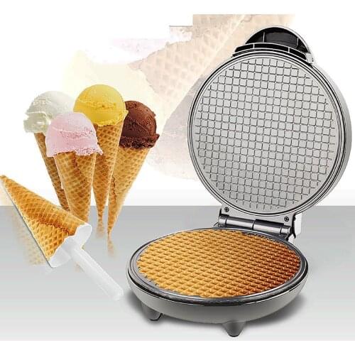 Electric Crispy Egg Roll Maker Omelet Sandwich Iron Crepe Baking Pan Waffle Pancake Oven DIY Ice Cream Cone Machine EU Plug