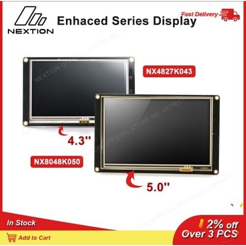 Nextion LCD Touch Display Enhanced NX4827K043/NX8048K050 - 4.3” 5.0” TFT Intelligent Resistive Touch Screen Module