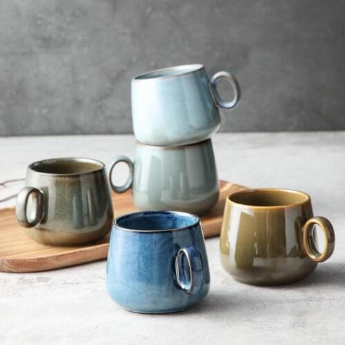 Ceramic Coffee Cup Japanese Retro Creative Ceramic Water Cup Nordic Luxurious Tea Cup Matt Porcelain Tea Set Cuisine Drinkware