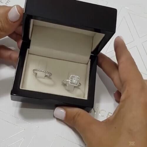 Classic 925 Sterling Silver Cushion cut 4CT Diamond Ring finger Wedding Engagement white topaz Rings for Women Jewelry gift