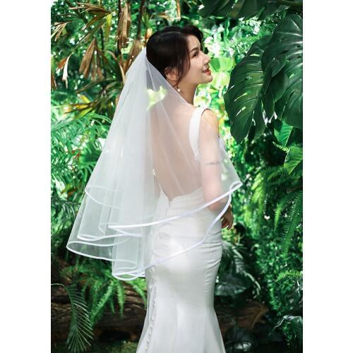 Short Tulle Wedding Veils Cheap White Ivory Bridal Veil for Bride for Mariage Wedding Accessories