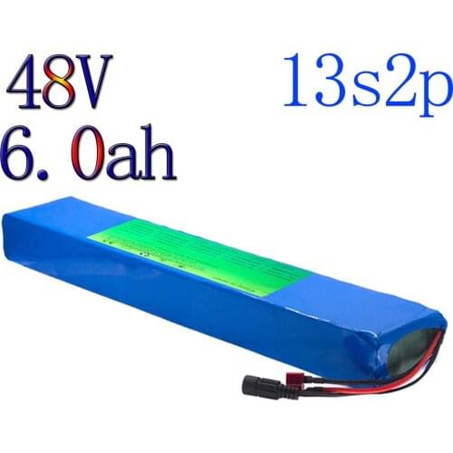 48V 6ah Lithium Battery For Electric Bicycle 18650 Pack 13S 2P 54.6V With 15A BMS Suitable For 250W 350W Small Motorcycle