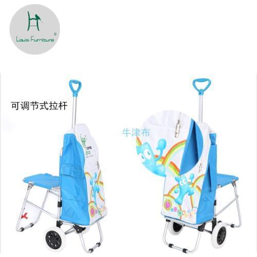 Louis Fashion Kitchen Islands & Trolleys Shopping Elderly Folding Household Portable Modern Minimalist