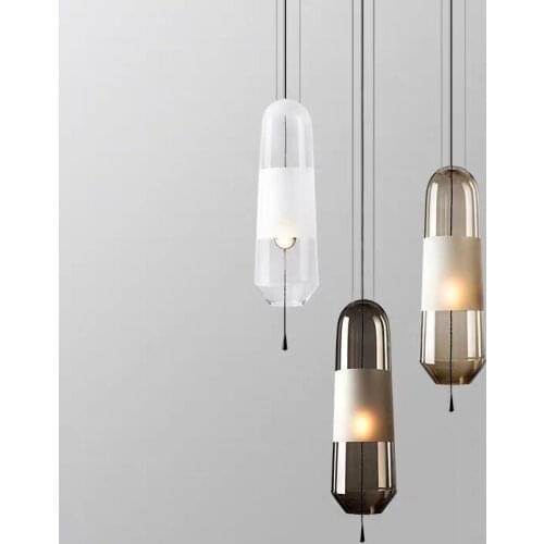 Restaurant Chandelier Lights Bedroom Bedside Living Dining Room Pendant Lamps Glass Decoration Nordic Hanging Kitchen Lighting