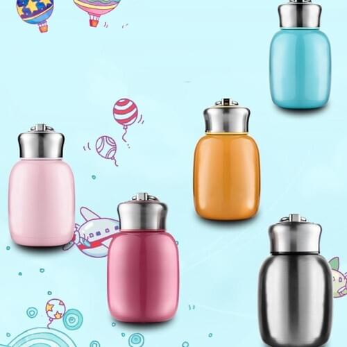 Stainless Steel BPA Free Water Bottle Mini 280ML Cute Solid Color Water Bottle For Kids Kettle Water Bottle inox With Pull Ring