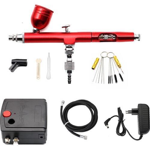 Mini Dual Action Airbrush Kit With Compressor Air Brush Spray Gun Pen For Paint Nails Modeller Cake Decorating