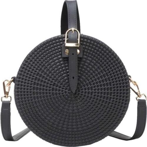 Fashion Women Shoulder Bag Round Lady Elegant Diagonal Bag Woven Ladies Shopping Handbag Daily Unique Bags Red High Quality