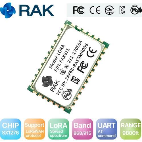 RAK811 Low Power Lora Module UART to Serial AT Command Wireless Communication Module LORAWAN Protocol Frequency 868/915 MHZQ107