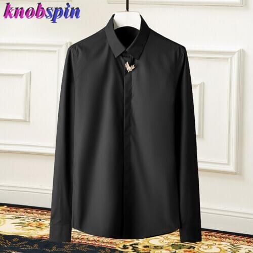 Charm Men Shirt 2019 Simple Luxury Chemise homme Brand quality Long sleeve business male dress Shirts Solid Slim Camisa Size 4XL