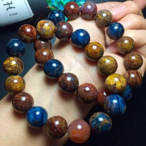 Natural Pietersite Gemstone Round Beads Bracelet 13.8-13mm AAA Free Shipping