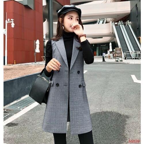 New Style 2019 Fashion Women Waistcoat & Vest Long Grey Ladies Work Wear Office Uniform Designs