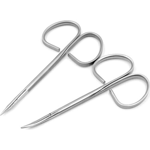 Stainless Steel Knob Tissue Separation Shear Eye Peel Shear Straight Curved Shear Blunt Sharp Scissors 10cm