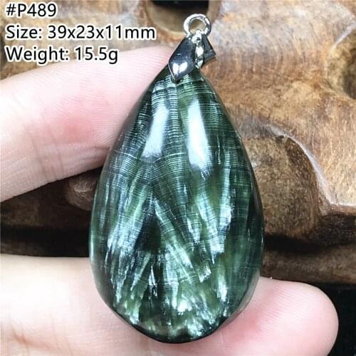 Top Natural Green Seraphinite Pendant Jewelry For Woman Men Healing Gift Crystal Silver 39x23x11mm Beads Stone Gemstone AAAAA