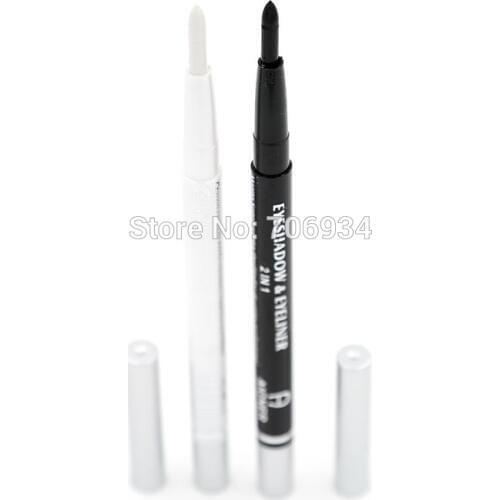 Eyeliner Retractable Pencil 12 pcs/lot 2color Black&White Liquid Waterproof Eye Liner Pen And Pencils E695