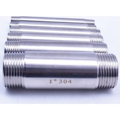 Water connection 1/8" 1/4" 3/8" 1/2" 3/4" 1" 1-1/4" 1-1/2" Male X Male Threaded Pipe Fittings Stainless Steel SS304 100mm Length