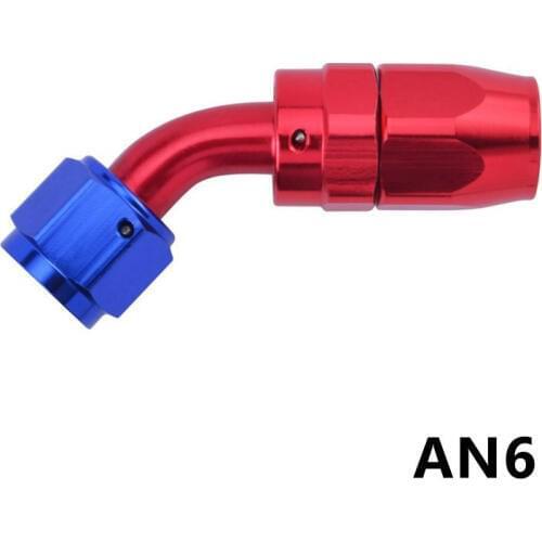 SPEEDWOW AN6 Universal 0 45 90 180 Degree Swivel Fitting Adapter Aluminium Hose End Racing Oil Fuel Reusable Oil Cooler Hose End