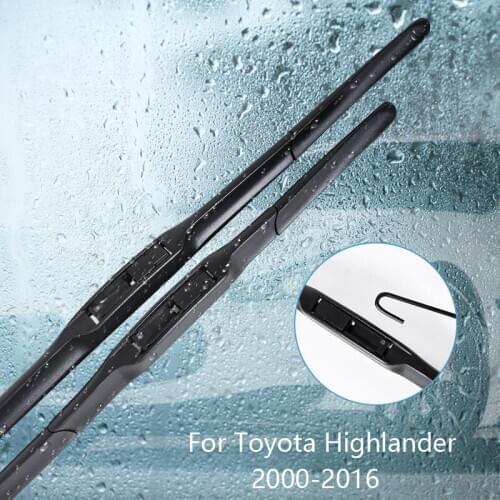 Wipers Blade For Toyota Highlander 2000 2001 2002 2003 2004 2005 2006 2007-2016 Car Accessories For Auto Rubber Windscreen Wiper