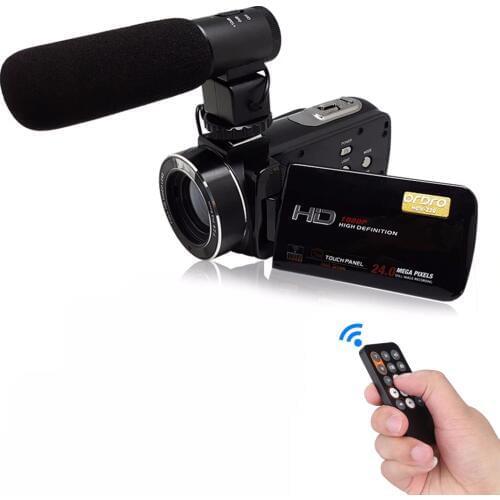 Super HDV-Z20 24Mp Wifi 1080P Full HD Digital Video Camera Camcorder with Remote External Wide Angle Lens and Hot Shoe 3" Touch