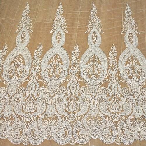 1 Yard Sequins Bridal-Wedding-Dress-Lace- Fabric Luxury Sequin Evening Dress Ivory sell for 1 Yard For Bridal-Lace