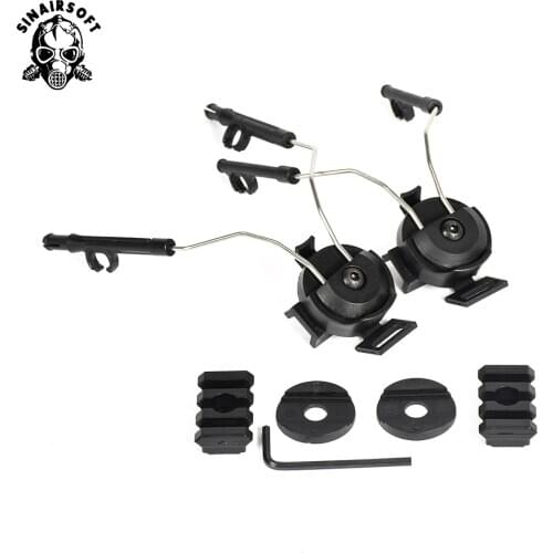 Tactical Fast Rail Mounts Headset Rail Adapter Headset Holder Set Shooting Military Helmet Suspension Bracket Airsoft Paintball
