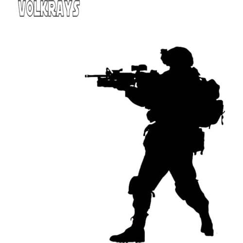 Volkrays Creative Car Sticker Soldier Lets Move Assualt Hunting Covering The Body Warrior Cover Scratches Vinyl Decal,12cm*8cm