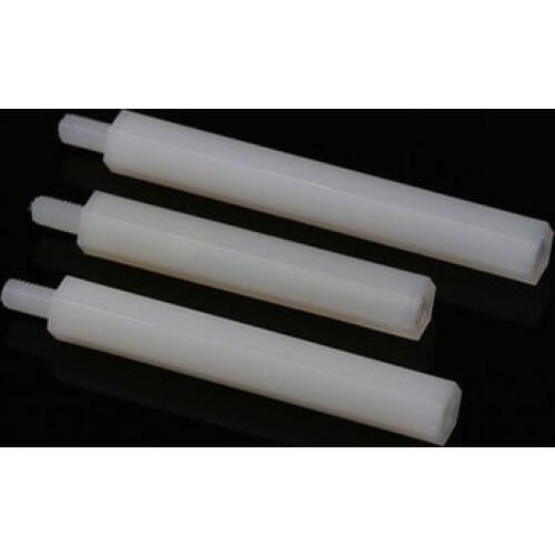 100pcs M3*25+6 mm Hexagon nylon column Single head isolation column support interval column Nylon plastic sticks