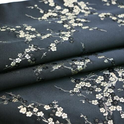 100cm*75cm Chinese plum floral Brocado Textile Material For Clothing Handmade Brocade Viscose Fabric