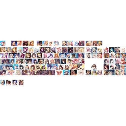 ​108 Keys Keycaps PBT Sublimation Cherry Height Mechanical Keyboard Keycaps Cartoon Anime Theme Keycaps for Cherry MX Switch