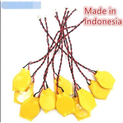 20pcs/lot JAPAN CR2032 2032 battery wire 2pin Laptop motherboard BIOS CMOS battery with wire disassemble battery