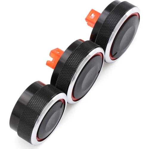 3pcs/set Car AC Knob Air Conditioning heat control Switch knob Aluminum alloy accessory suitable For Hyundai Verna 2010-2016