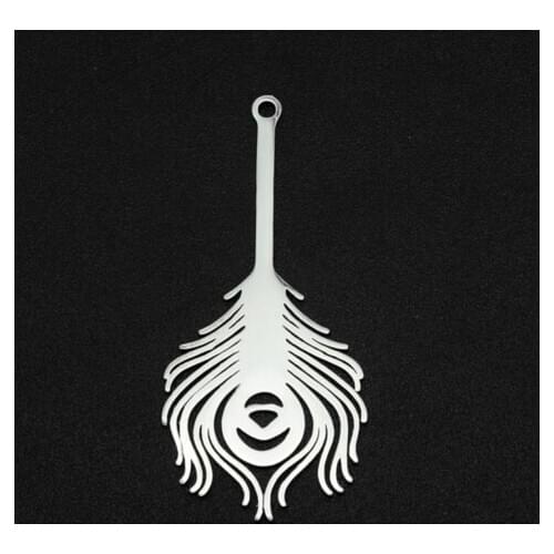 5pcs/lot 100% Stainless Steel 40x19mm Peacock Leather DIY Charm Earring Finding Wholesale Top Quality OEM Order Accepted