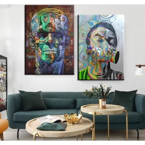 Abstract Graffiti Art Figure Brain Canvas Painting Cuadros Wall Art Poster Prints Wall Picture for Living Room Home Wall Decor