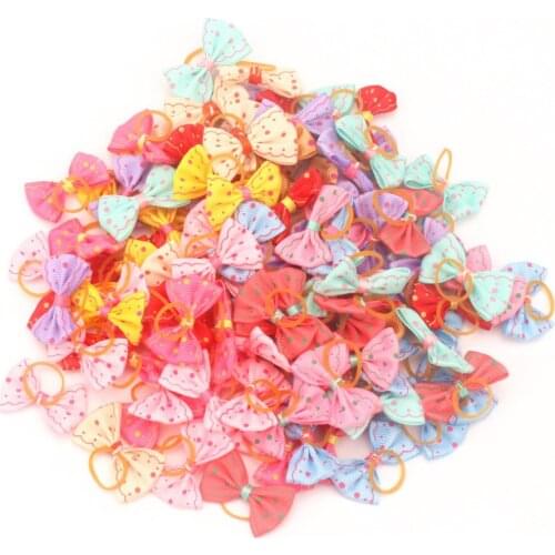 10pcs pet accessories cat dog headdress pet dog bow rubber band dog beauty bow small dog products