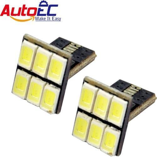 AutoEC 100X T10 W5W T10 194 168 5730 6 SMD Can-bus Error Free Led Clearance Lights Reading Lamps White Blue Interior Light #LB65