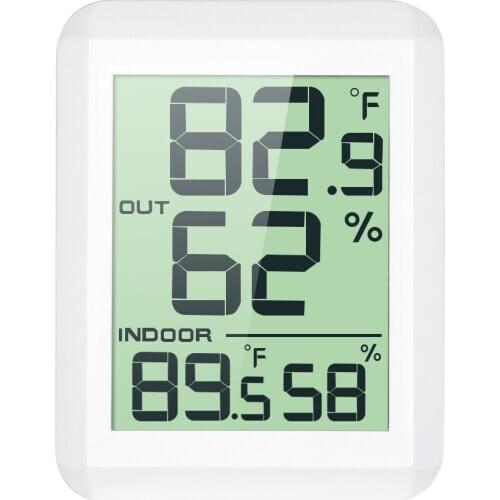 Wireless Mini LCD Digital Thermometer Hygrometer Indoor Outdoor °C/°F Temperature Humidity Monitor Gauge Thermo-Hygrometer