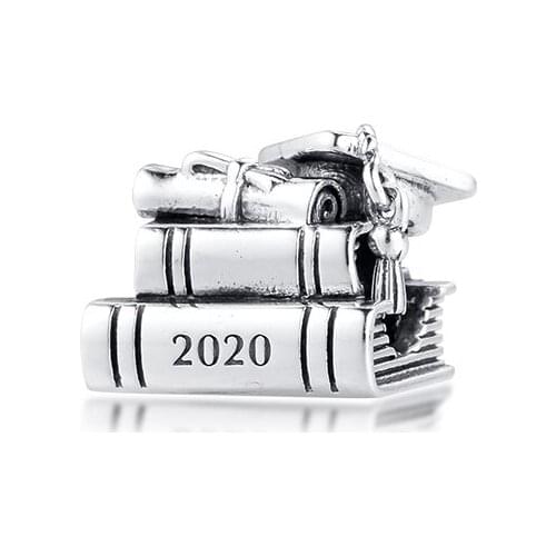 CKK 2020 Graduation Books Charms 925 Original Fit Pandora Bracelets Sterling Silver Beads for Jewelry Making Women