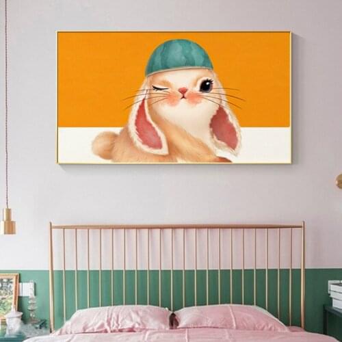 Guest Painting Murals Small Fresh Girl Style Paintings Childrens Room Bedside Princess Style Cute Pet Home Decoration