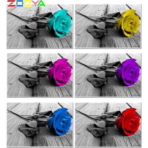 5D Diy Crystal Colorful Diamond Embroidery Rose Diamond Painting Special Shaped Beautiful Rose Diamond Mosaic Photos Decor Er057