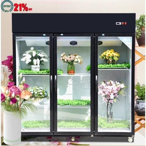 Commercial three-door flower cabinet fresh-keeping refrigerated display cabinet shelf adjustable air cooling/direct cooling