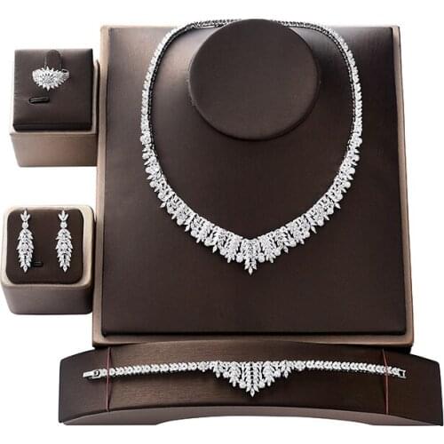 Jewelry Set HADIYANA Vintage Elegant Delicate Women Wedding Bridal Shining Luxury Jewelry Set CN1419 Parure Bijoux Femme Mariage