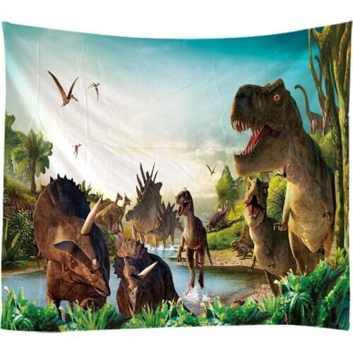 Creative 3D Painting Dinosaur Jurassic Park Tapestry Wall Hanging Bed Spread Beach Towel Table Cloth Yoga Mat Large Size