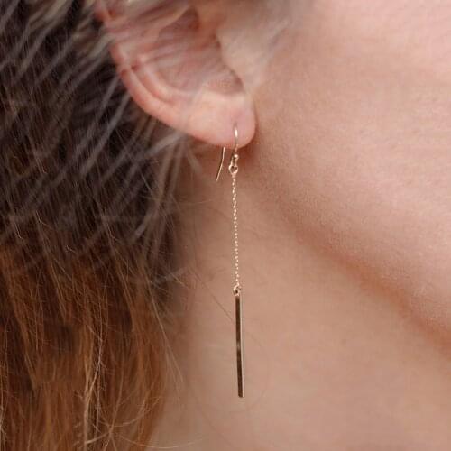 Zuowen Trendy Tiny Square Drop Earrings For Women Simple Fresh Geometric Gold Silver Color Earrings Small Gift E001