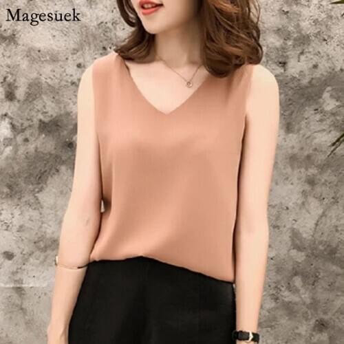 Fashion Office Ladies Tops Blouses 2021 Summer White Chiffon Blouse Blouse Women Plus Size Casual Female Shirts Top Blusas 0376