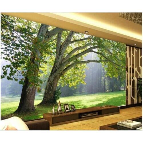 Custom photo 3d wallpaper Non-woven mural 3d wall murals wallpaper for living room natural forest trees decoration painting